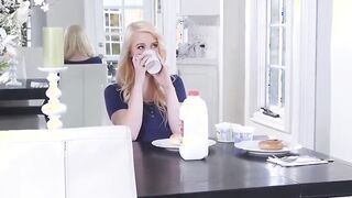 Blonde teen catches her stepmom and boyfriend in a compromising act
