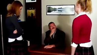 A BDSM girl is being spanked by her dominant daddy