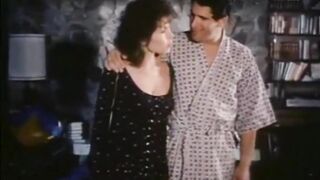 The stepdaughter is being fucked by her lesbian neighbors in this vintage scene