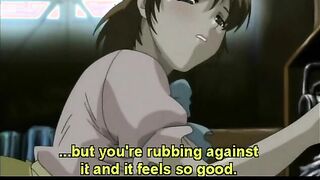 Hentai girl with big tits gets her boner in her wet pussy