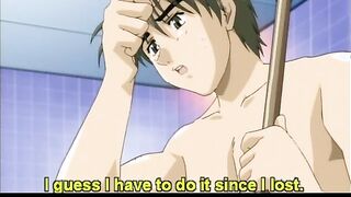 Hentai girl with big tits gets her boner in her wet pussy