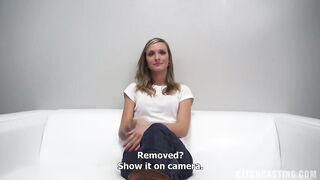 The petite blonde girl needs a job and came to the casting