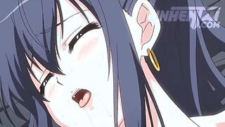 A teacher uses a vibrator to give an orgasm to her student