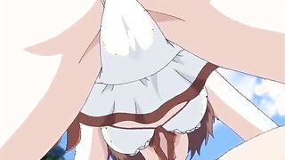Natsuki gets fucked by a strap on in a hot threesome scene