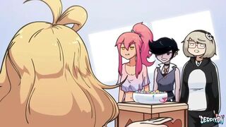 Hentai girls face fucked and banged by a bunny monster in party games