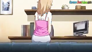 Cute anime girl gets fucked in a cafe, a popular hentai scene