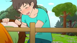A girl got stuck in the fence and was fucked