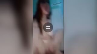 Asian amateur with big boobs masturbates using a toy on webcam