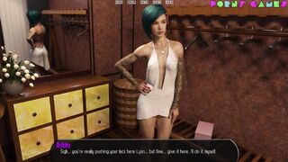 A girl is trying to sneak into a mansion through a side door (40)