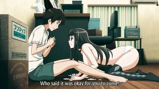 An office lady with huge boobs gets creampied while drawing