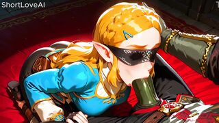 Princess Zelda gets a blindfolded surprise in this steamy cartoon