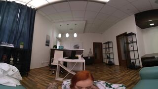 A girl is jerking her cock in the doctor's office