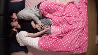 Asian schoolgirls in a hot threesome sex session with no censorship