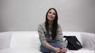 A girl is cheating on her boyfriend during a fake casting