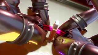 The heroine is tied up and fucked by a machine in this intense scene