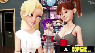 OOPSIE - Three Futanari Friends Whip Out Cocks For Wild Hardcore Threesome In Theater! ANIMATED PORN!